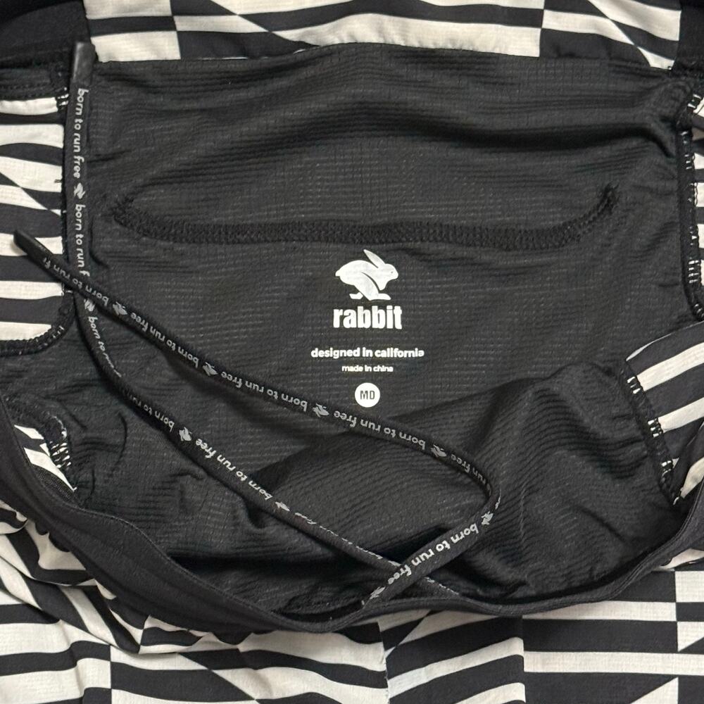 Rabbit Fuel n' Fly Running Shorts Black & White Geometric Graphic Print Medium - Picture 4 of 13